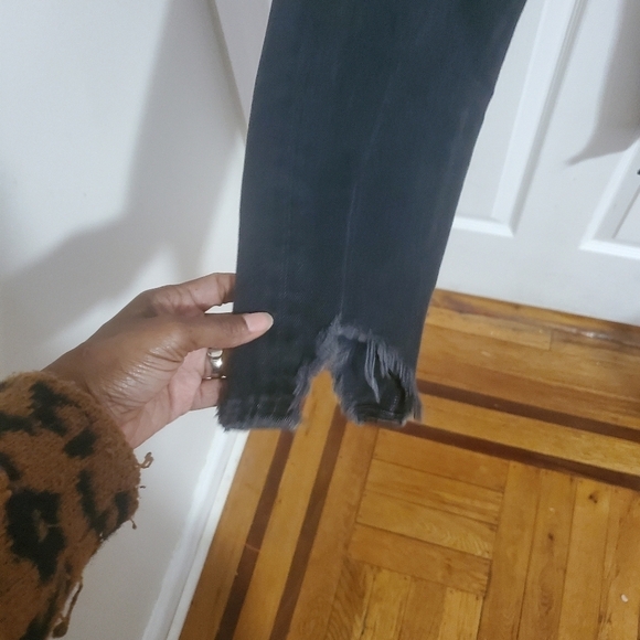 Agolde Jamie High Rise Skinny Very Distressed Black Cropped Jeans Size 24 - Picture 7 of 12